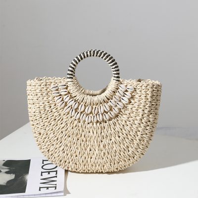Artisan Shell-Shaped Straw Bag